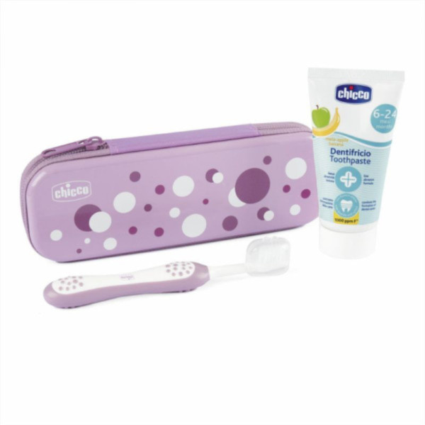 Chicco Conjunto Higiene Oral Lilás 6M+