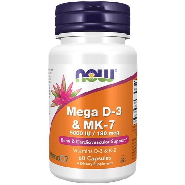 Now Mega D3 (5000UI) + Mk7 (180mcg) 60 Caps