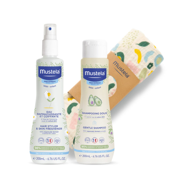Kit Pañal Mustela + Agua Perfumada Refrescante 200 ml + Champú Suave 200 ml