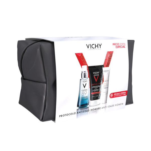 Vichy Homme Structure Force com Mineral 89 Concentrado e oferta UV-AGE Daily Vichy Homme Structure Force com Mineral 89 Concentrado e oferta UV-AGE Daily
