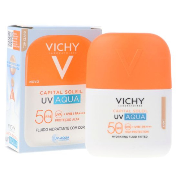 Vichy Capital Soleil UV aqua Fluído hidratante - Tom claro - Spf50 50ml Vichy Capital Soleil UV aqua Fluído hidratante - Tom claro - Spf50 50ml