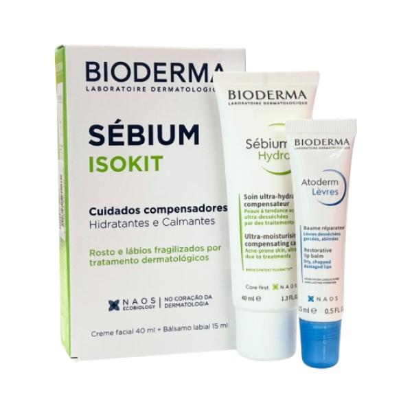 Bioderma Sébium Isokit Creme Facial 40 ml + Bálsamo Labial 15 ml
