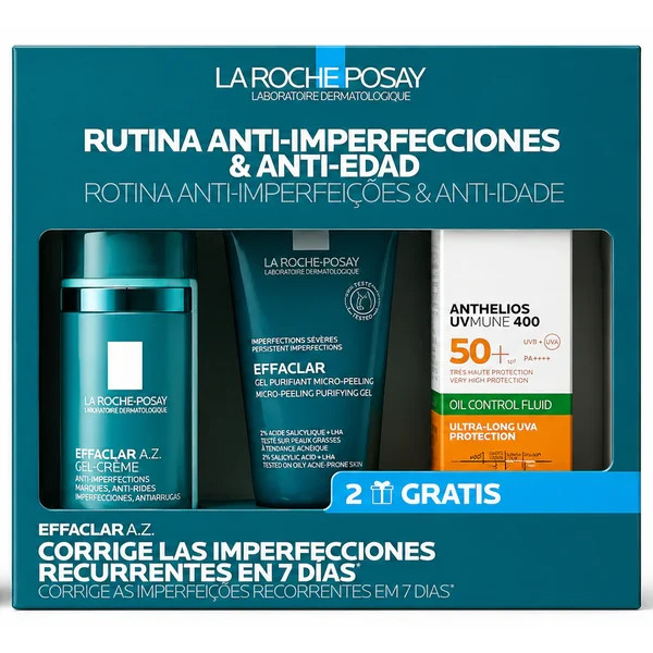 La Roche-Posay Effaclar Az Gel creme 40ml com Oferta Effaclar Gel 50ml e Anthelios Uvmune Fluido 15ml
