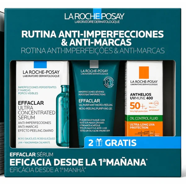 La Roche-Posay Effaclar Serum Concentrado 30ml com +Oferta Effaclar Gel 50ml e Anthelos Uvmune Fluido 15ml