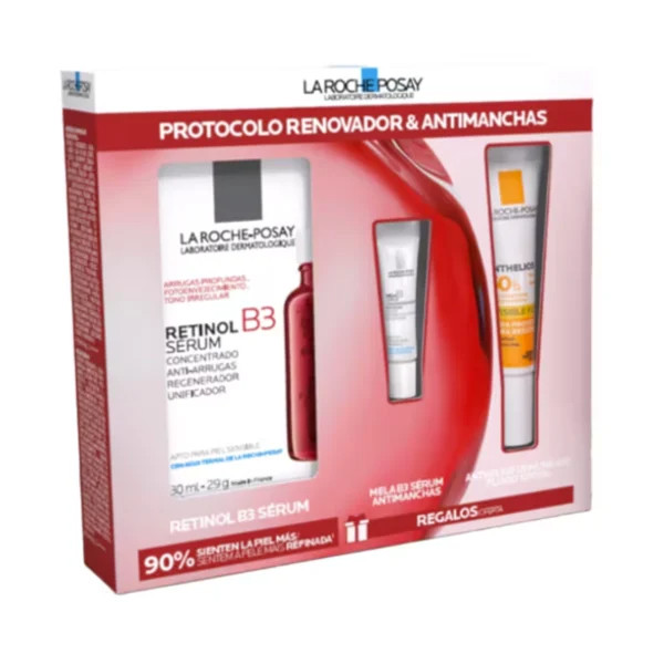 La Roche Posay Retinol B3 Serum 30ml com Oferta Anthelios UVmume 400 15ml e Mela B3 Sérum 3ml