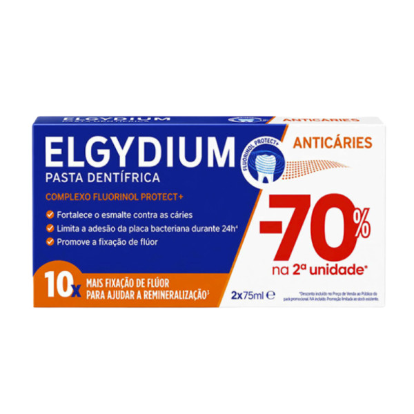 Elgydium Duo Pasta Dentífrica Anticáries 70% 2 unidade
