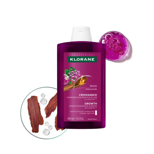 Klorane Hair - Champú acelerador del crecimiento con quinina 400 ml