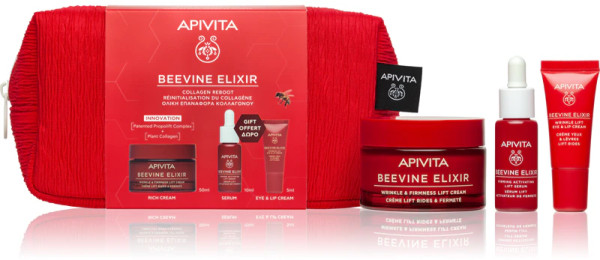 Apivita Coffret Beevine Elixir - Creme Rico + Sérum + Creme olhos