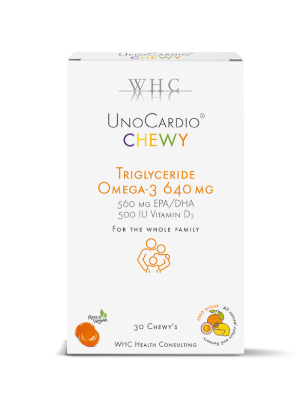 Whc Unocardio Chewy  - Suplemento Alimentar Ômega e VitD  - 30 Caps