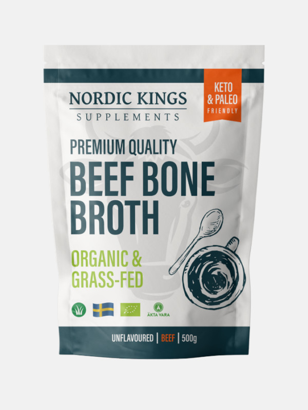 Nordic Kings Beef Bone Broth - Saúde dos Músculos e Pele - 500 G