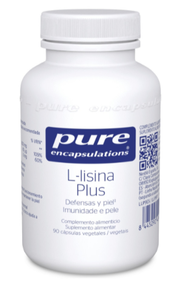 Pure Encapsulations - L-Lisina Plus - Pele e Imunidade - 90 caps