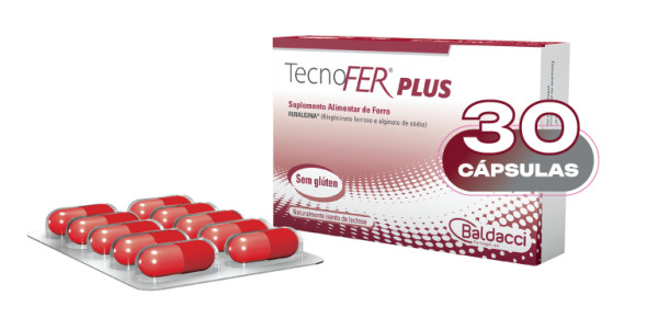 Tecnofer Plus - Suplemento Alimentar de Ferro - 30 caps