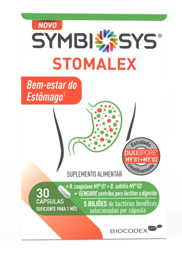 Symbiosys - Stomalex - Bem estar do Estômago - 30 Caps
