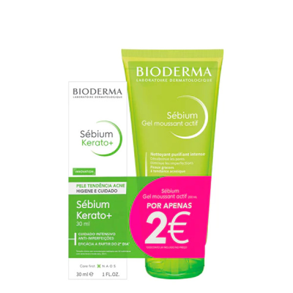 Sebium Bioderma Kerato+ 30ml + Sebium Gel Moussant 200ml